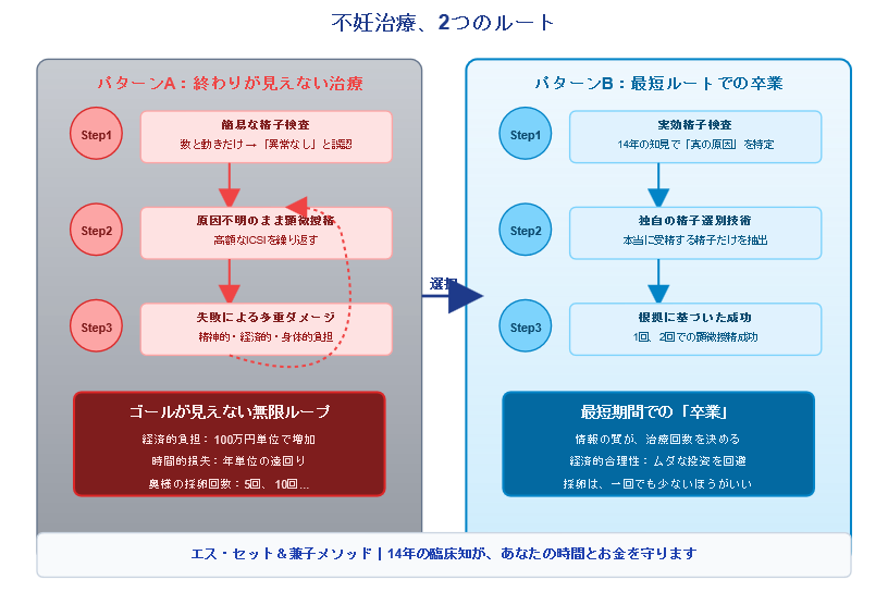 不妊治療の2つのルート比較